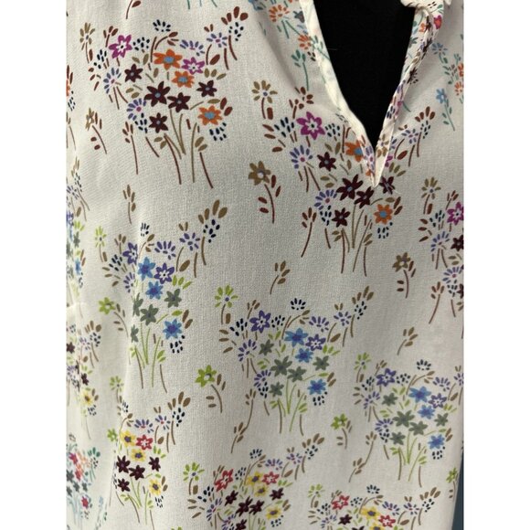 Cabi Cream Multicolor Floral Collared Sheer Sleeveless Top Tank Size Medium - Picture 3 of 7
